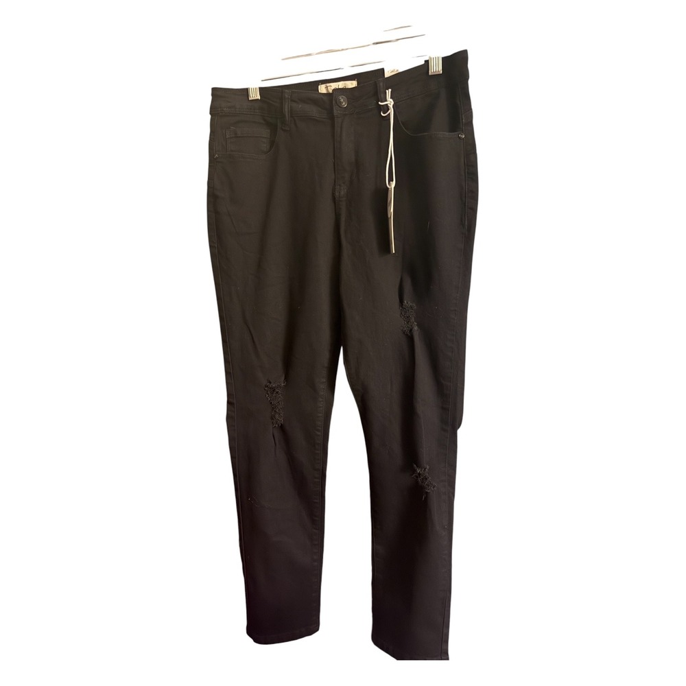 Tala Push Up Skinny Jeans Women's Size 10 Black Distressed Ripped NWT